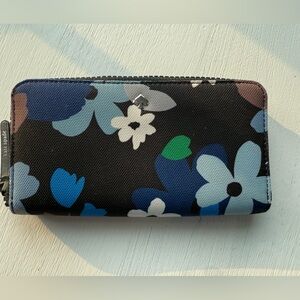Kate Spade Black and Blue Floral Wallet
